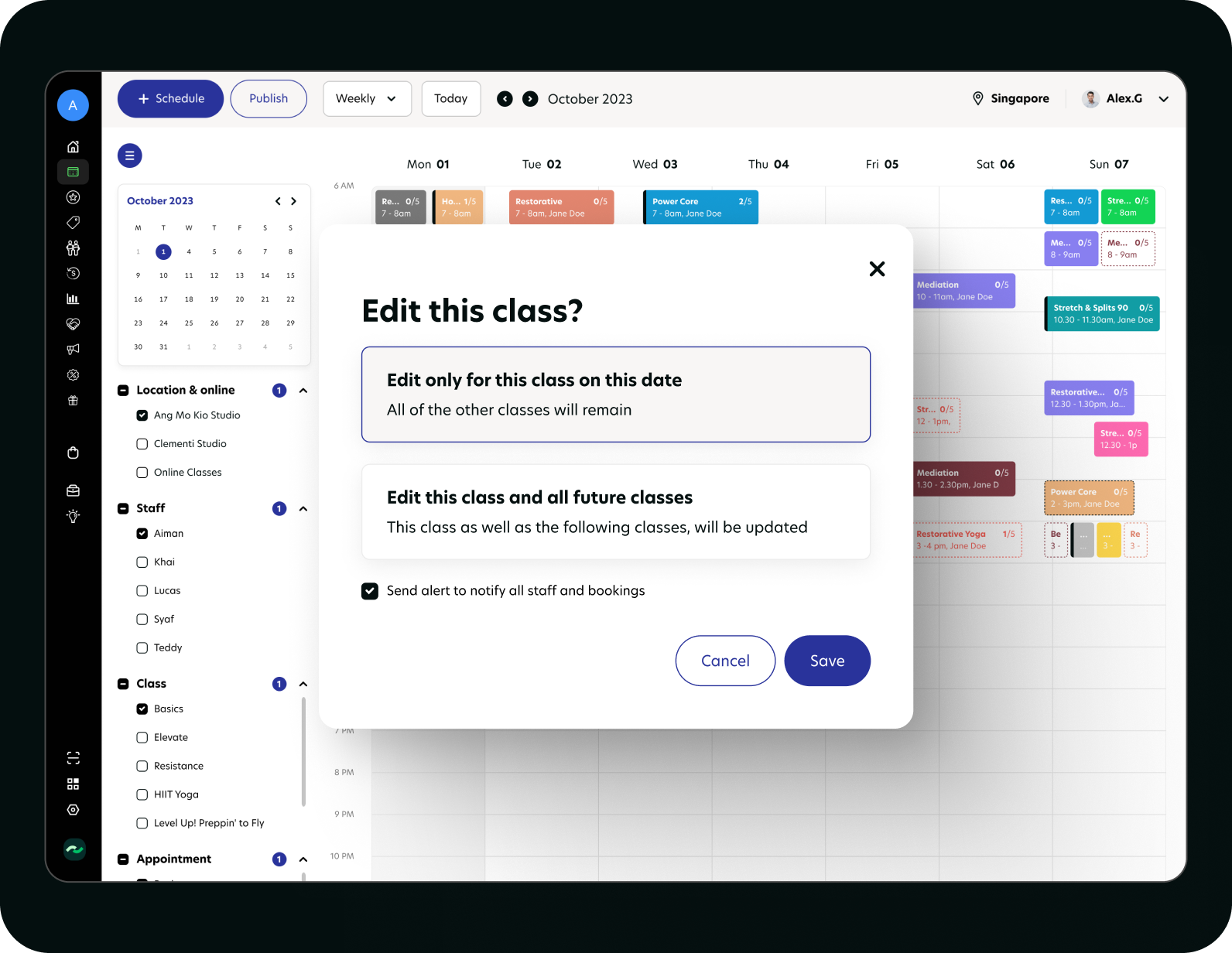 Easily edit your schedules, one by one or in bulk